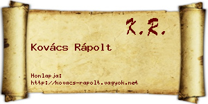 Kovács Rápolt névjegykártya